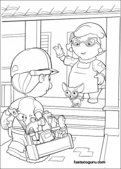 Handy Manny and Mrs Portillo Characters Coloring Pages