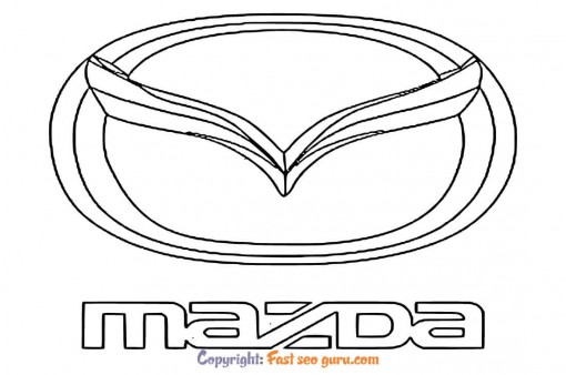 mazda car logo coloring page to print out