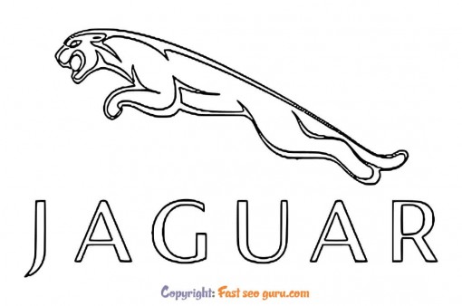 jaguar logo car coloring pages to printable