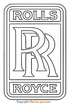 Rolls Royce car logo coloring page to print