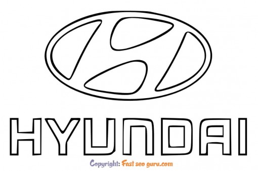 hyundai car logo coloring page to printable