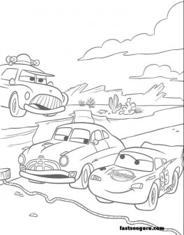 McQueens Sheriff Doc car 2 movie coloring pages