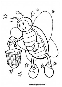 fire fly coloring pages kids 