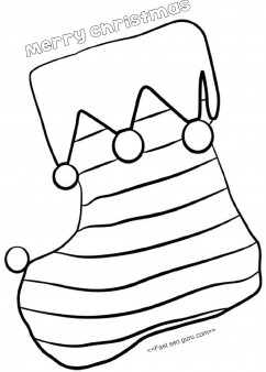 Printable Coloring Pages of Christmas Stocking With Horizontal Lines