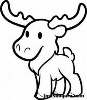 Print out  moose coloring pages for kids