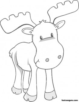 printable coloring page moose for kids