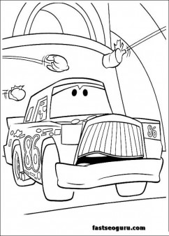 Printable Car 2 movies Ramone free coloring page for kids