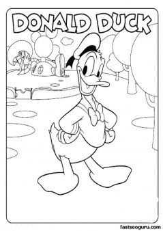 Coloring pages for kids Mickey Mouse Clubhouse Donald Duck