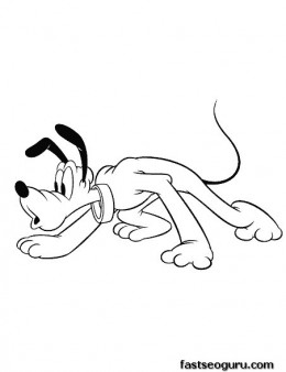 Printabel Coloring pages Pluto popular character from The Walt Disney 