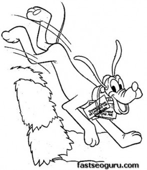 Print out coloring pages Disney Characters Pluto