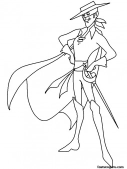 Printabel coloring pages for kids Zorro