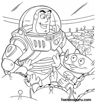 Printabel coloring pages Toy story 3 Buzz cartoon and Grandchildren