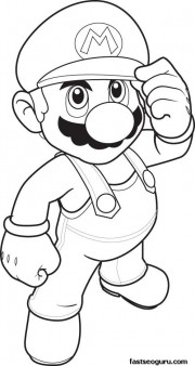 Print out Coloring pages Mario Coloring sheet for kids