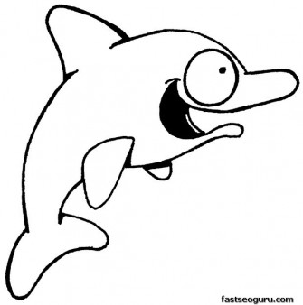 Printable coloring pages of ocean delfin for kids