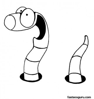 Free Printable worms coloring pages for kids