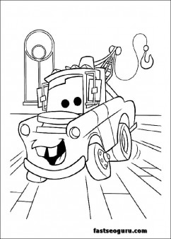 Disney Tow Mater  print out Coloring Pages