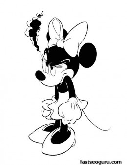 Printable coloring pages Disney Characters Minnie Mouse 