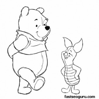 Printable coloring pages Winnie the Pooh and Piglet