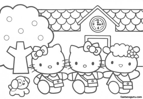 Hello Kitty Friends printable coloring pages