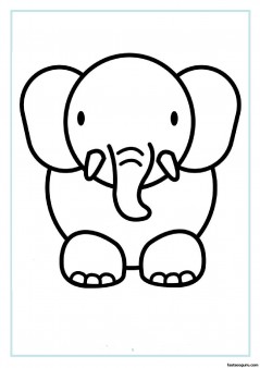 Print out  animal elephant coloring pages