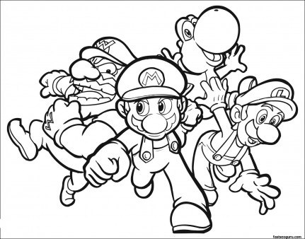 Printable Super Mario characters coloring pages