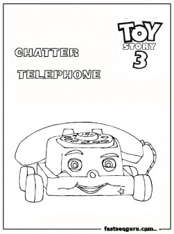 chatter-telephone toy story 3 cartoon coloring page
