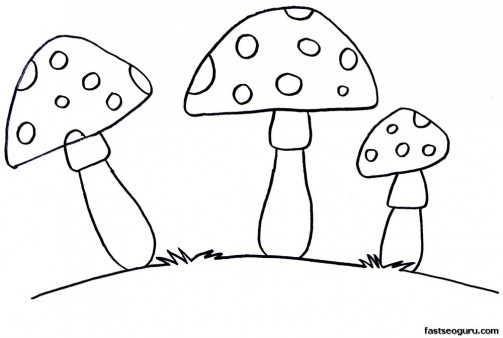 Free Printable Vegetable Mushrooms Coloring Pages for kids