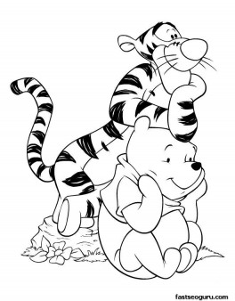 Printable coloring pages Winnie the Pooh and tigger 