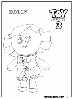 Dolly Toy Story 3 print out coloring pasge