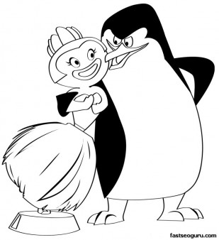 Printable Madagasca 3 Penguin Skipper and a bobble head hula doll coloring pages