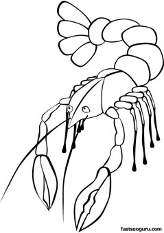 Printable ocean Lobster coloring page for childrens