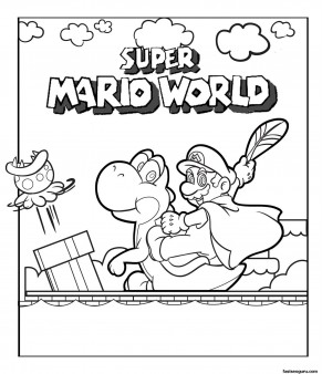 Print out Super Mario world coloring pages for kids