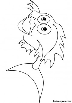 Printable goldfish coloring page for childrens