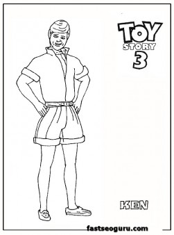 Ken toy story 3 coloring pages for kids