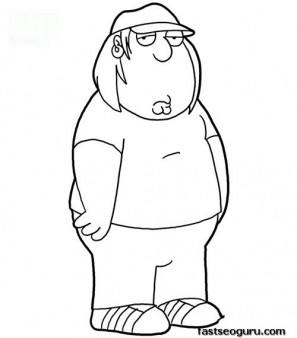 Printable Chris  Family Guy coloring page for kids