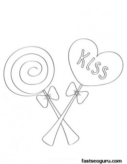 Printable Valentines Day candy coloring pages