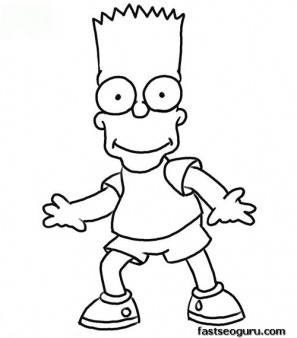 Printable Bart Simpson Coloring Page for kids
