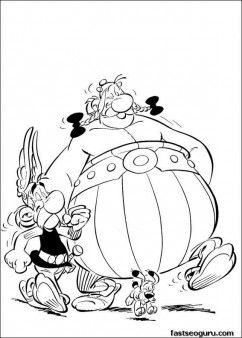 Printable asterix obelix  Dogmatix coloring page