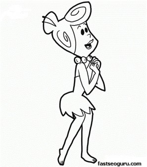 Printable Wilma Flintstone Coloring Page pictures childrens.