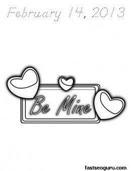 Printable Happy Valentines Day february 14 2013 coloring page