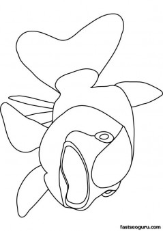 Printable ocean bigmouth fish coloring page