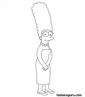 Printable Marge Simpson Coloring Page