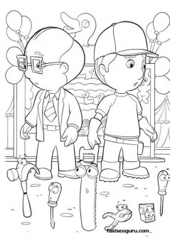 free coloring page handy manny 
