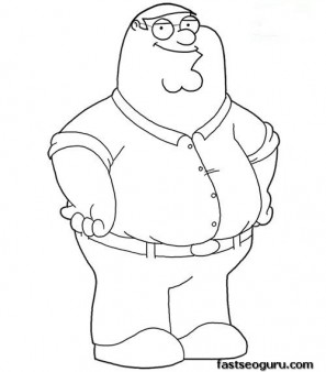 Printable cartoon characters Peter Family Guy coloring page