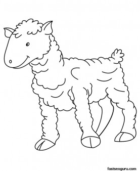 Printable Farm animal  Baby sheep Coloring page for kids