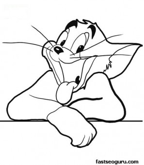 Printable Disney characters Tom of Tom and Jerry Coloring Page