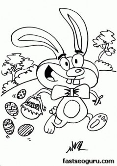 Printable The easter bunny coloring page