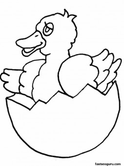Printable animal duckling coloring pages for kids