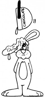 Printable Easter chocolate rather on the head Bunny Coloring Page