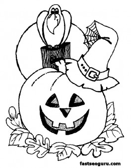 Halloween coloring page for kids printable